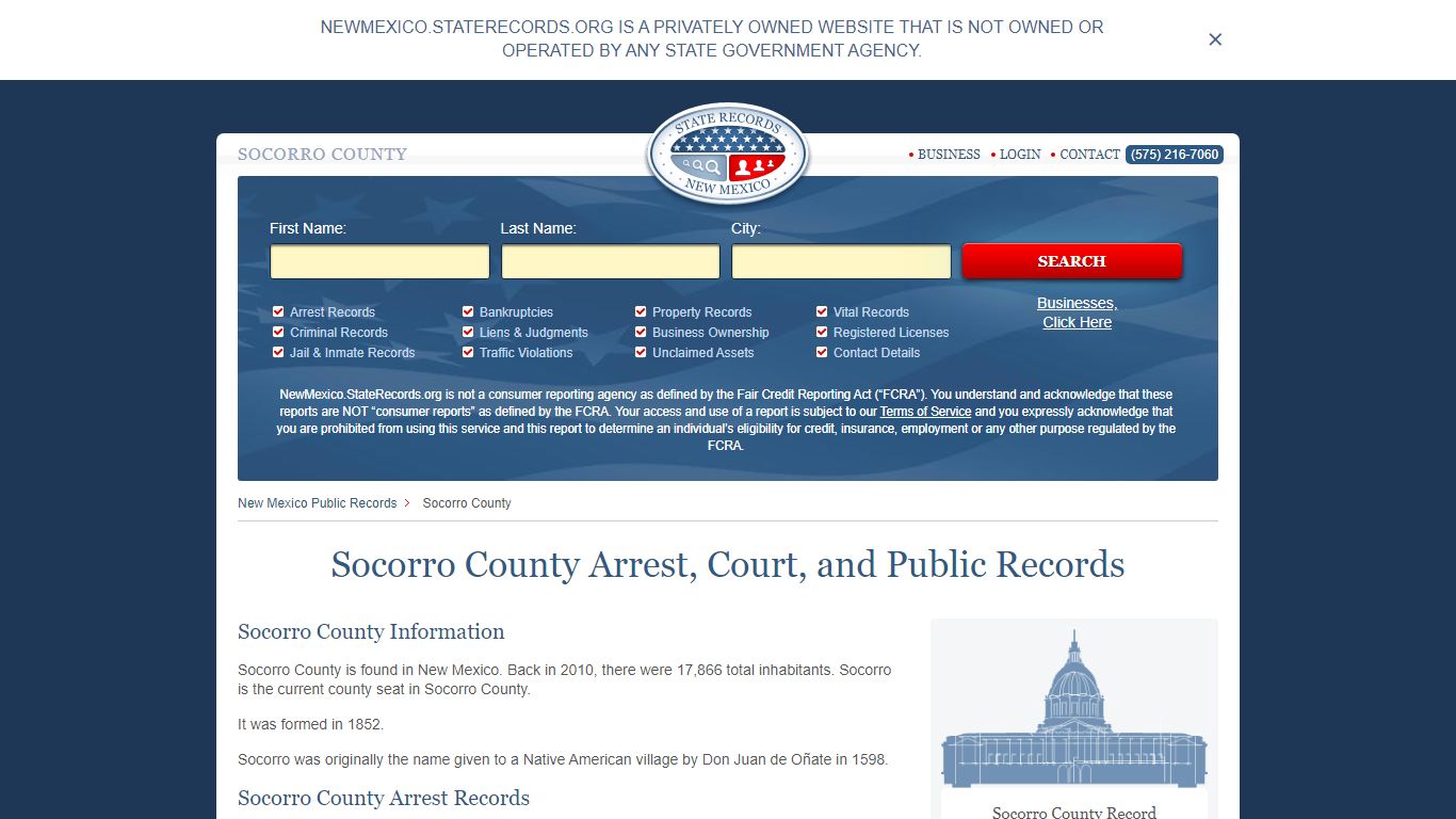 Socorro County Arrest, Court, and Public Records